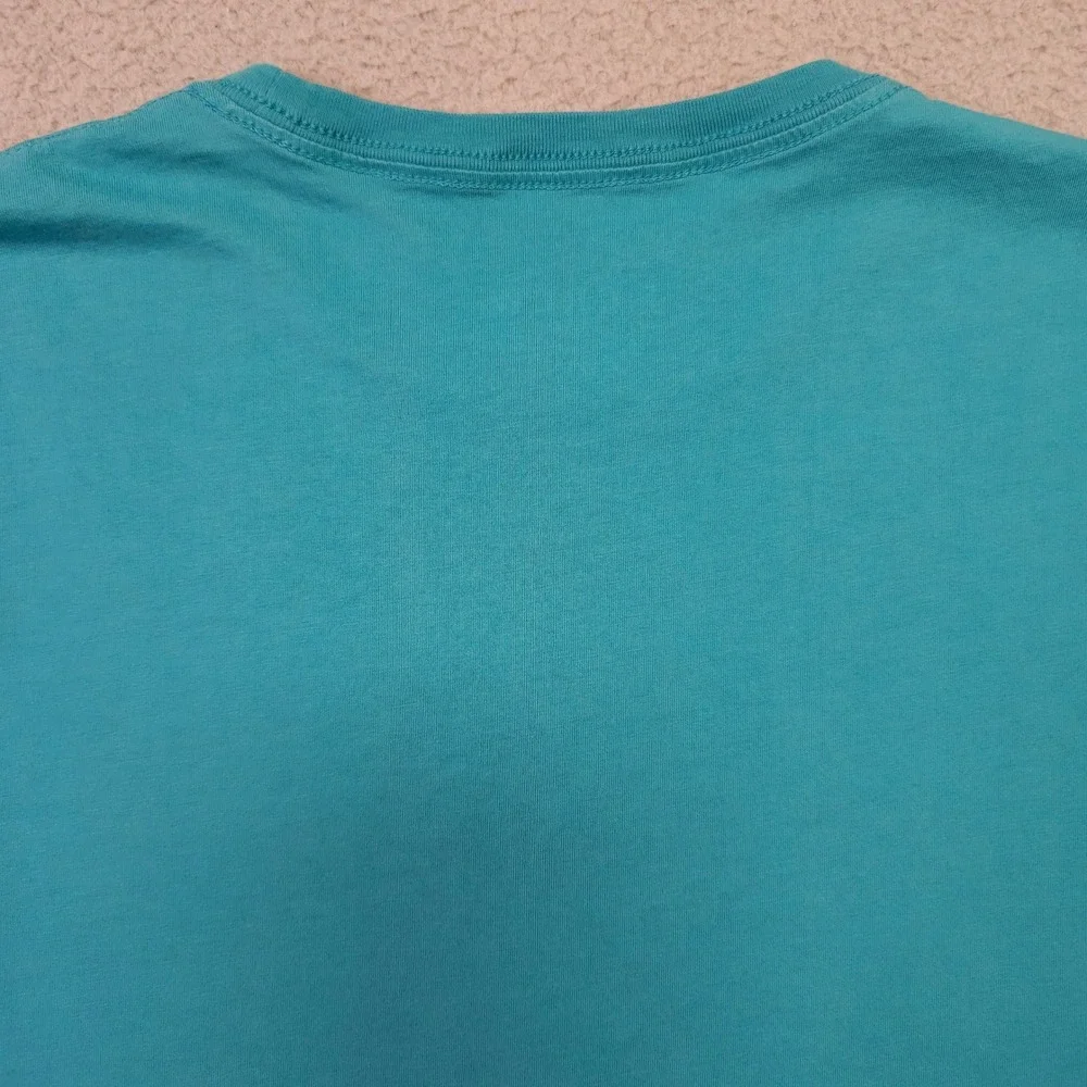 J Crew Long Sleeve T-Shirt Mens Medium Teal Washed Cotton Crew Neck Long Sleeve